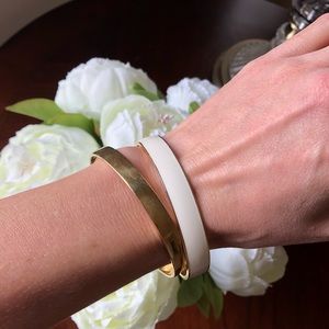 J Crew bracelets bangles gold and ivory set of two